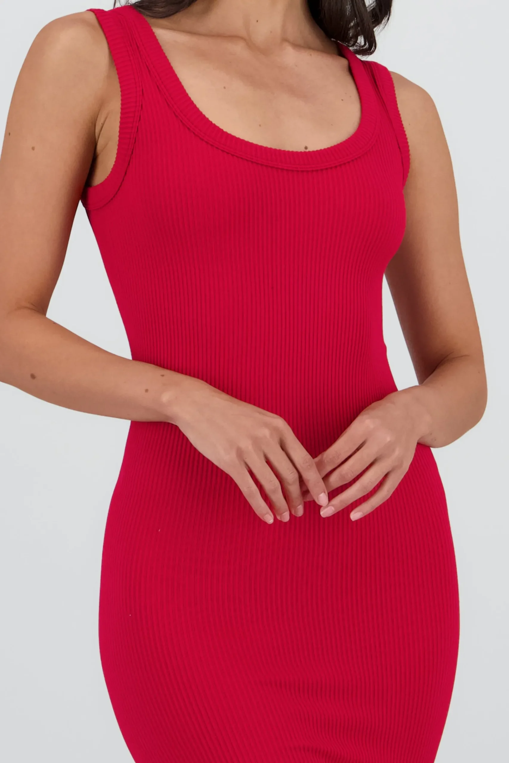 Shasa Seamless Plain Midi Dress