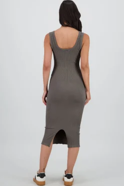 Shasa Seamless Plain Midi Dress