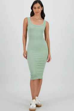 Shasa Seamless Plain Midi Dress