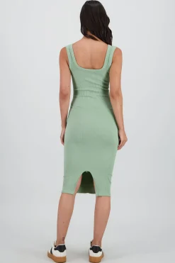 Shasa Seamless Plain Midi Dress