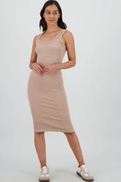 Shasa Seamless Plain Midi Dress