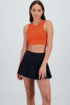 Shasa Seamless Solid Halter Crop Top