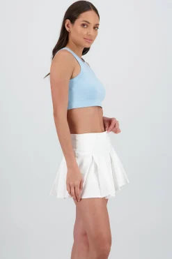 Shasa Seamless Solid Halter Crop Top