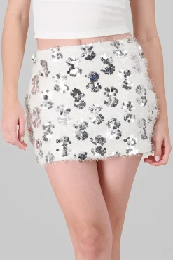 Shasa Sequin Fur Skirt