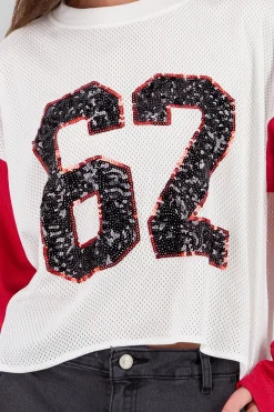 Shasa Sequin Numbers Sports T Shirt