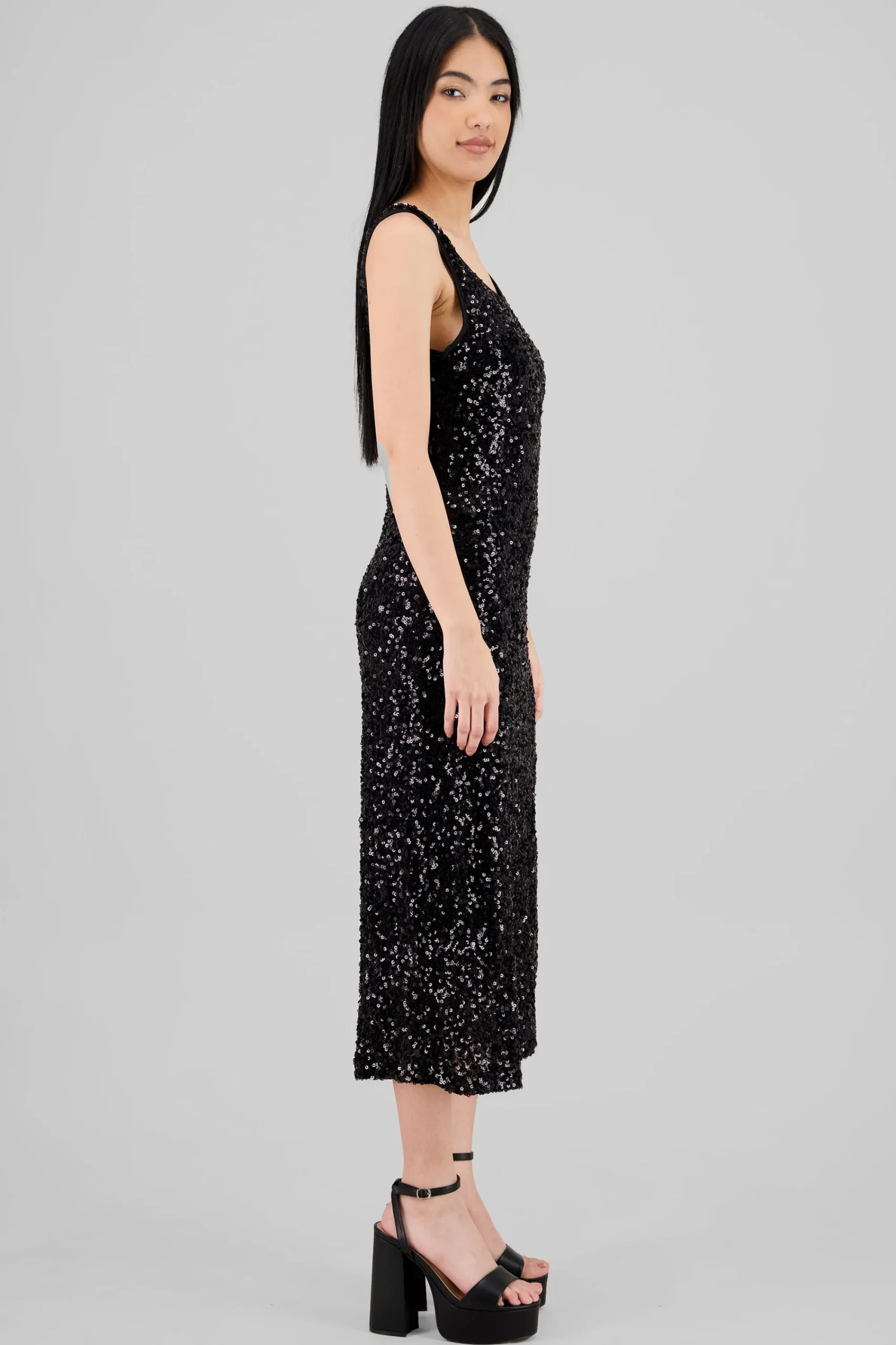 Shasa Sequin Strappy Maxi Dress