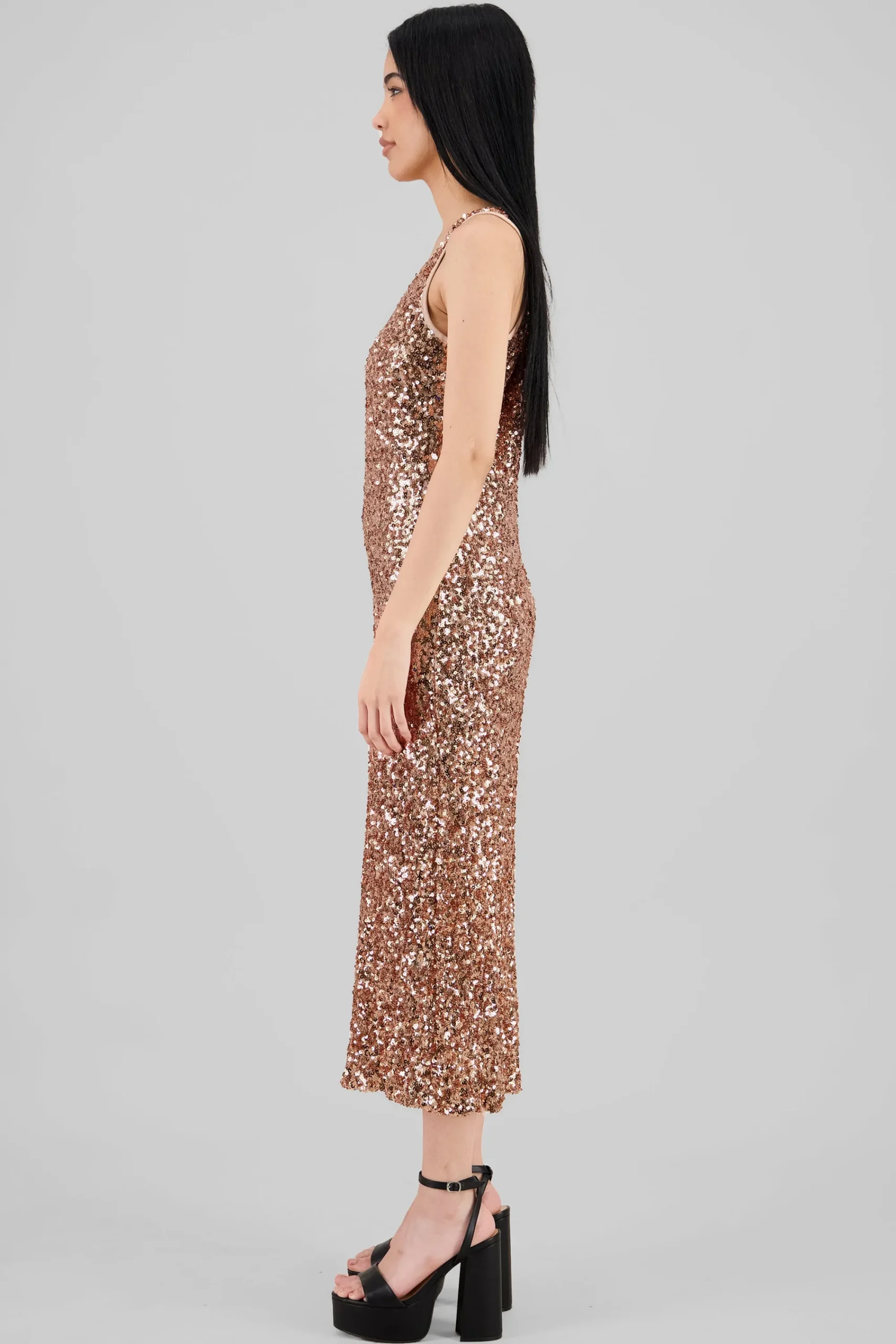 Shasa Sequin Strappy Maxi Dress