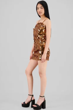 Shasa Sequin Strappy Mini Dress