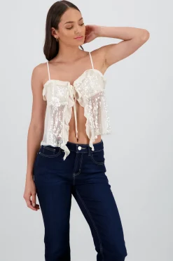 Shasa Sequin Straps Blouse