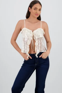 Shasa Sequin Straps Blouse
