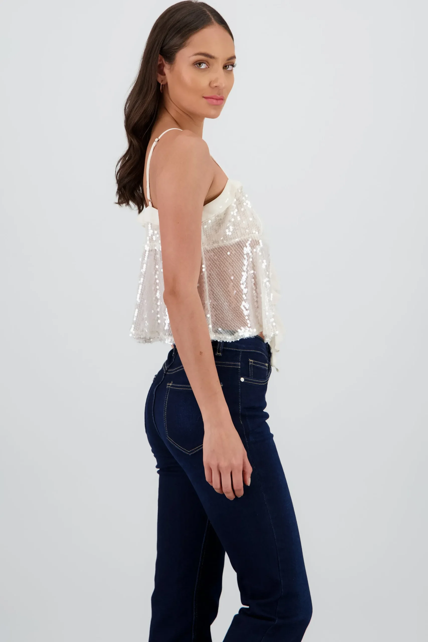 Shasa Sequin Straps Blouse