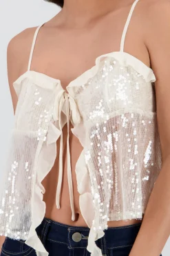 Shasa Sequin Straps Blouse