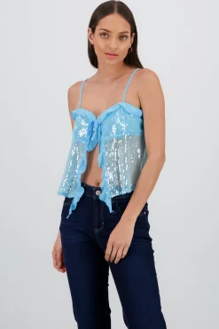 Shasa Sequin Straps Blouse