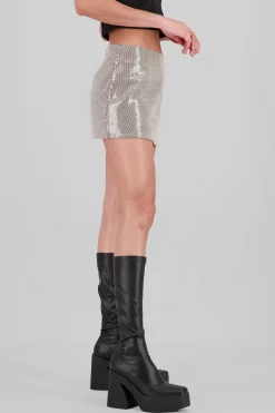 Shasa Sequined Plaid Mini Skirt