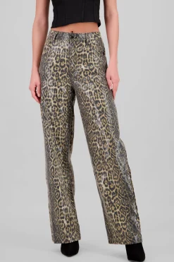 Shasa Sequins Leopard Print Jeans