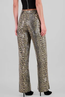 Shasa Sequins Leopard Print Jeans