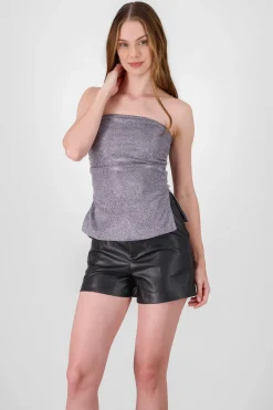 Shasa Shiny Cut Out Tube Top
