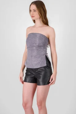 Shasa Shiny Cut Out Tube Top