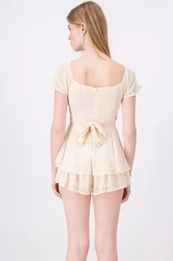 Shasa Shiny Lurex Polka Dot Patterned Short Sleeve Mini Dress