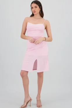 Shasa Shiny Midi Dress with Cups