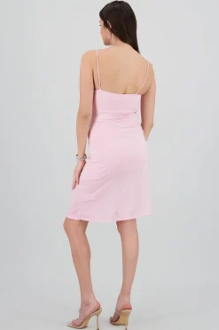 Shasa Shiny Midi Dress with Cups
