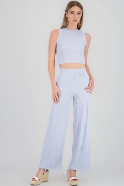 Shasa Shiny Textured Fluid Pants