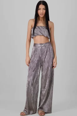 Shasa Shiny Textured Pants