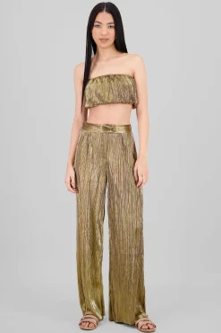 Shasa Shiny Textured Pants