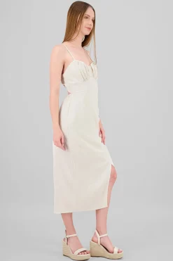 Shasa Shirred Bust Maxi Dress With Leg Slit