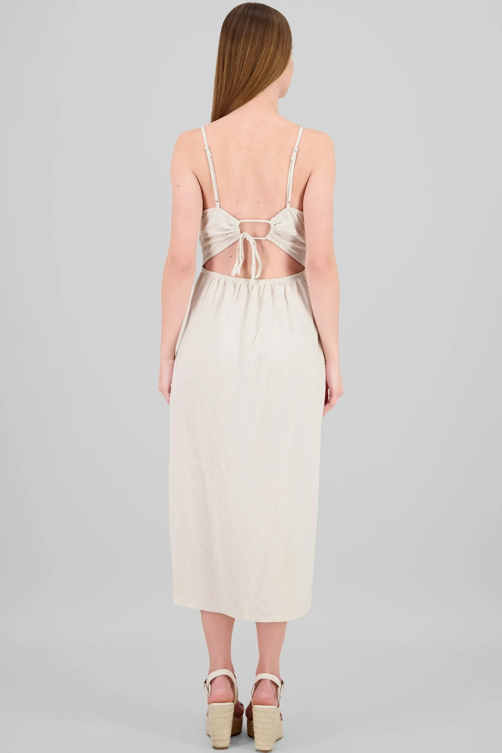 Shasa Shirred Bust Maxi Dress With Leg Slit