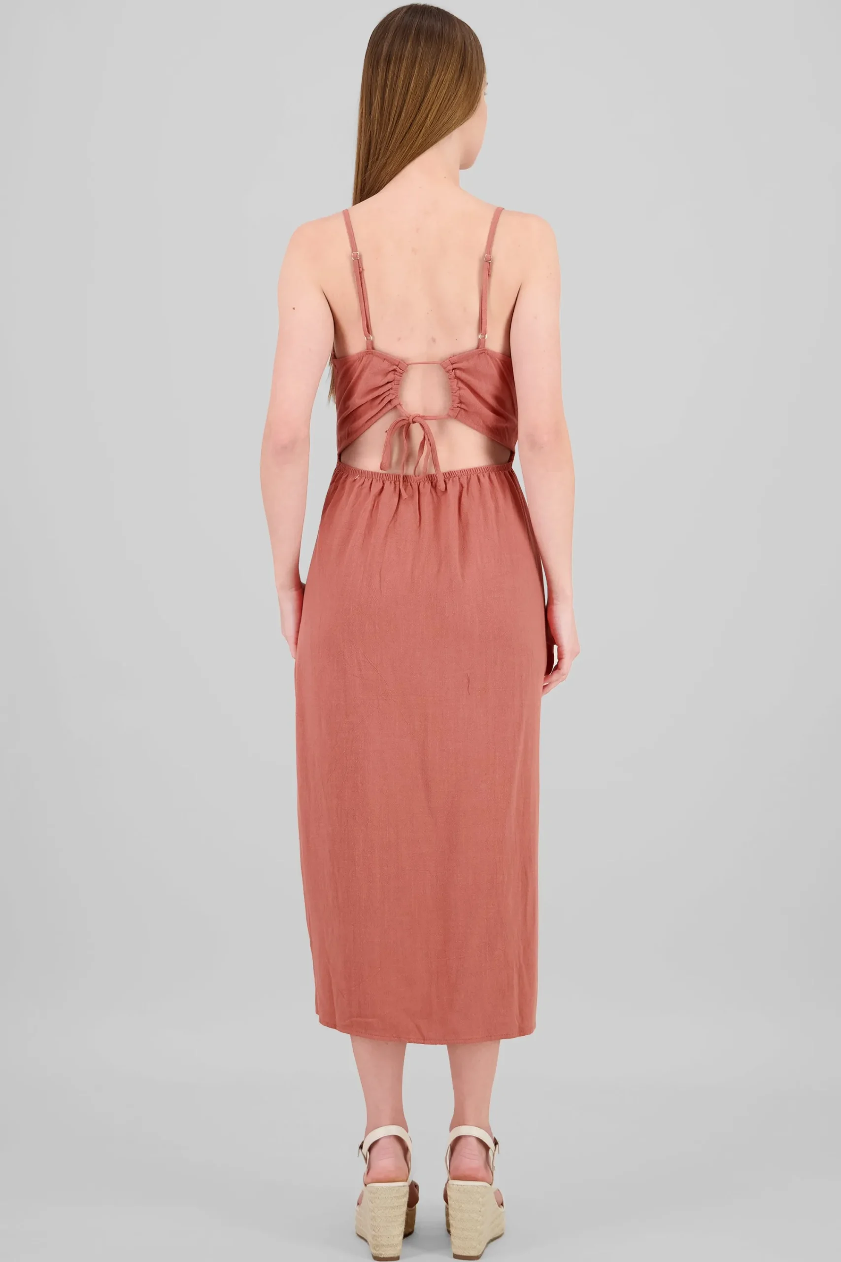 Shasa Shirred Bust Maxi Dress With Leg Slit