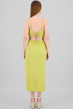 Shasa Shirred Bust Maxi Dress With Leg Slit