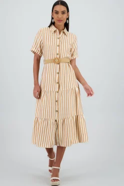 Shasa Shirt Dress with Belt Detail