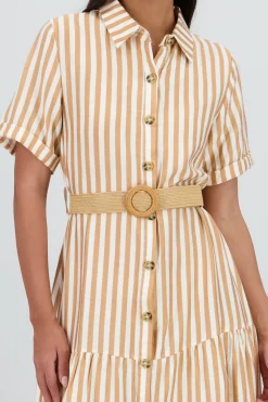 Shasa Shirt Dress with Belt Detail