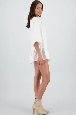 Shasa Shirt Dress with Ruffle