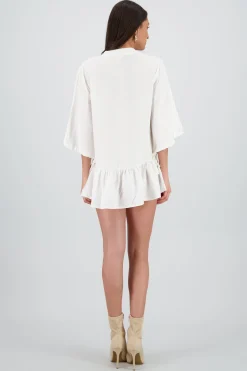 Shasa Shirt Dress with Ruffle