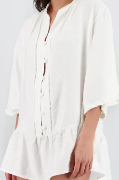 Shasa Shirt Dress with Ruffle