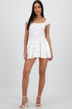 Shasa Short Floral Ruched Dress