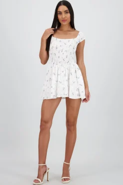 Shasa Short Floral Ruched Dress
