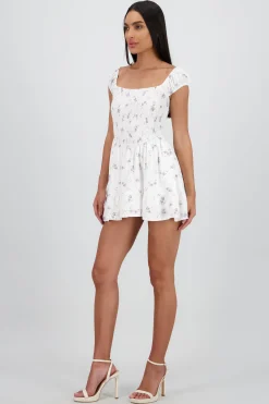 Shasa Short Floral Ruched Dress