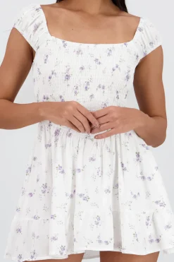 Shasa Short Floral Ruched Dress