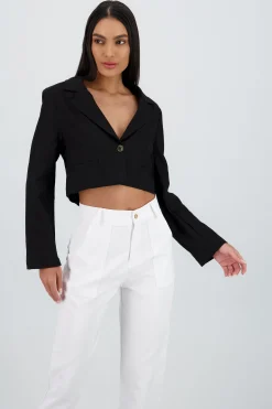 Shasa Short Long Sleeve Shirt with Button Detail