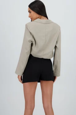 Shasa Short Long Sleeve Shirt with Button Detail