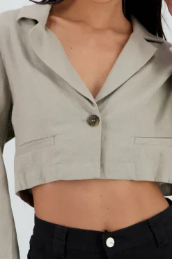 Shasa Short Long Sleeve Shirt with Button Detail