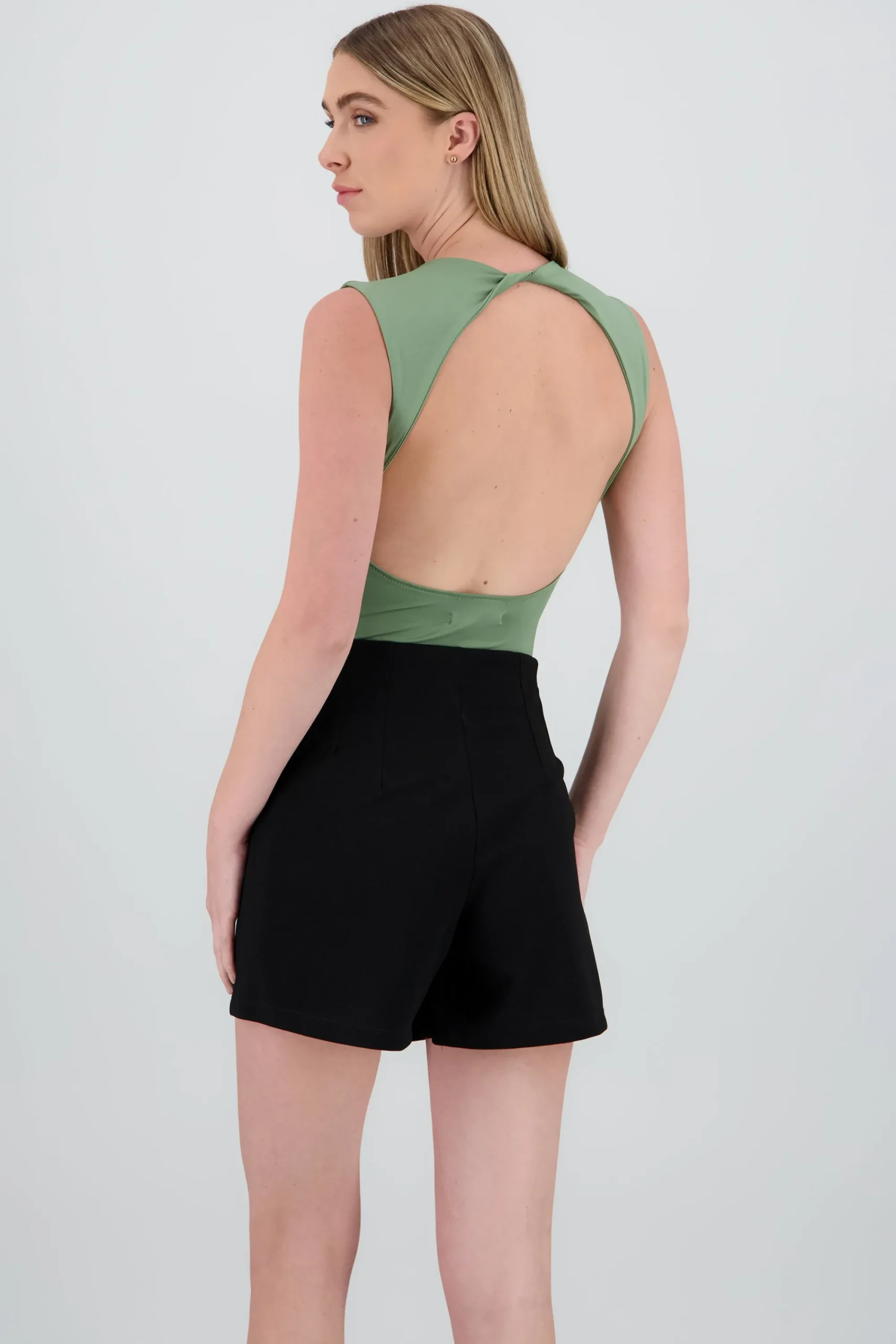 Shasa Short Sleeve Backless Bodysuit