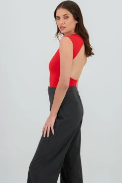 Shasa Short Sleeve Backless Bodysuit