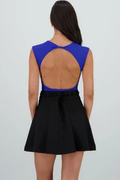 Shasa Short Sleeve Backless Bodysuit