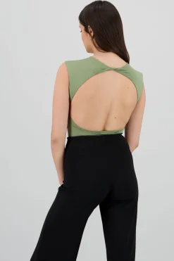 Shasa Short Sleeve Backless Bodysuit