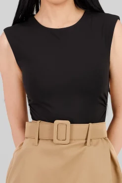 Shasa Short Sleeve Backless Bodysuit