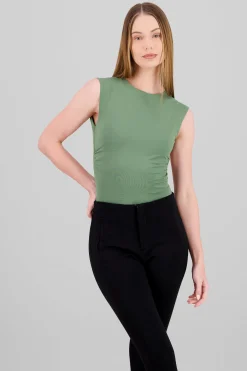 Shasa Short Sleeve Backless Bodysuit